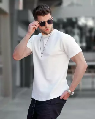 Extended white men's T-shirt MX After