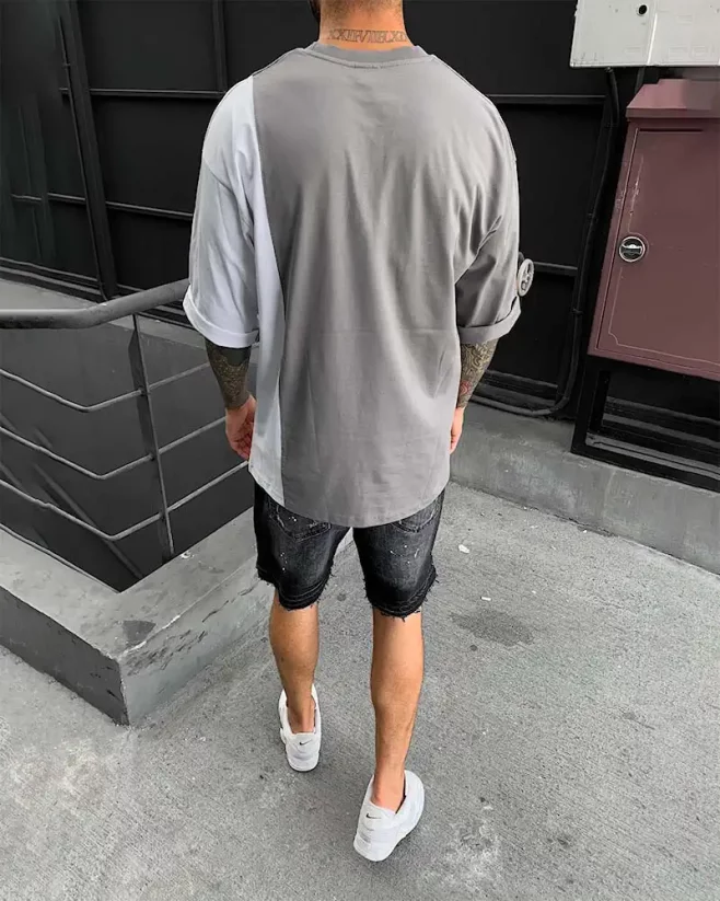 Men's grey T-shirt Black Island Double - Size: S