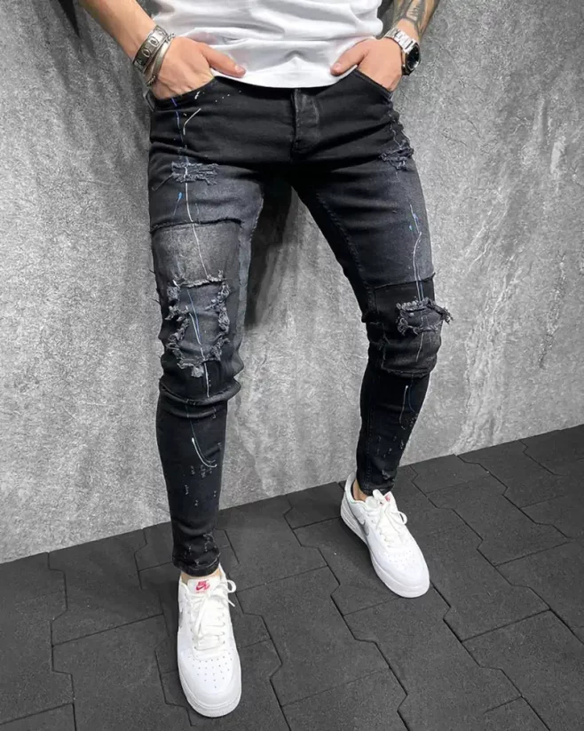 Ofrkané pánské džíny černé 2Y Premium Colors