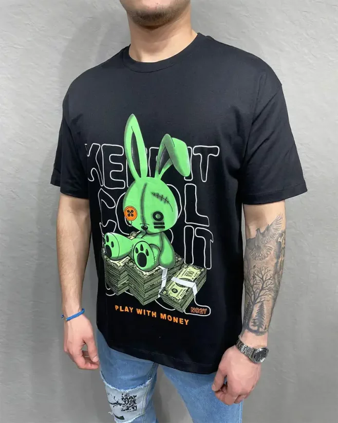 Čierne pánske tričko 2Y Premium Rabbit