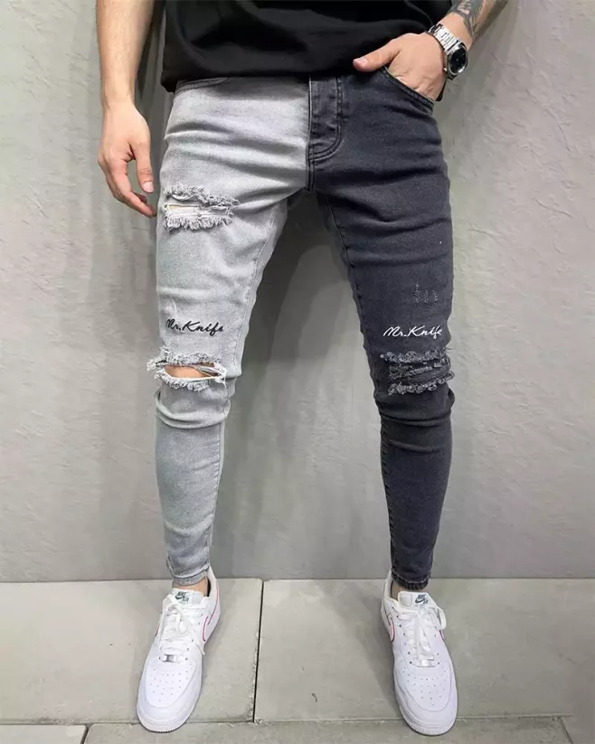 Černo-šedé pánské džíny 2Y Premium Dual