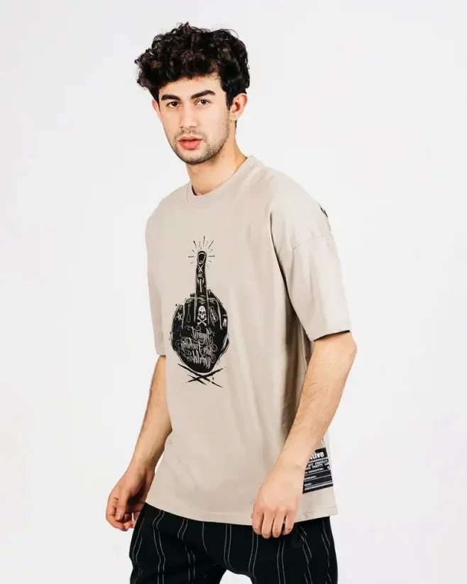 Green men's T-shirt OX Meaning - Size: S