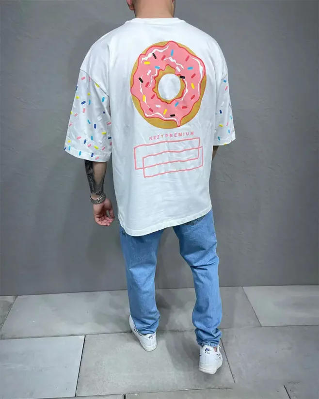 Biele pánske tričko 2Y Premium Donut - Veľkosť: L