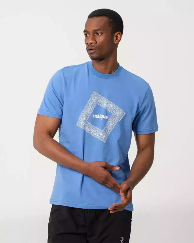 Blue men's t-shirt Antique - Size: XL