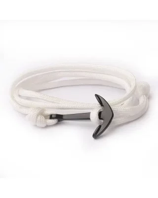 Men's bracelet with black anchor white