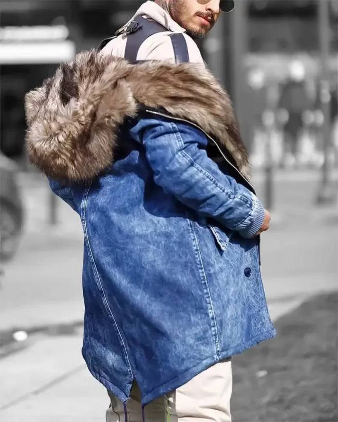 Winter men's denim jacket blue OJ Rock