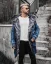Rifľová pánska zimná bunda parka modrá OJ Denim