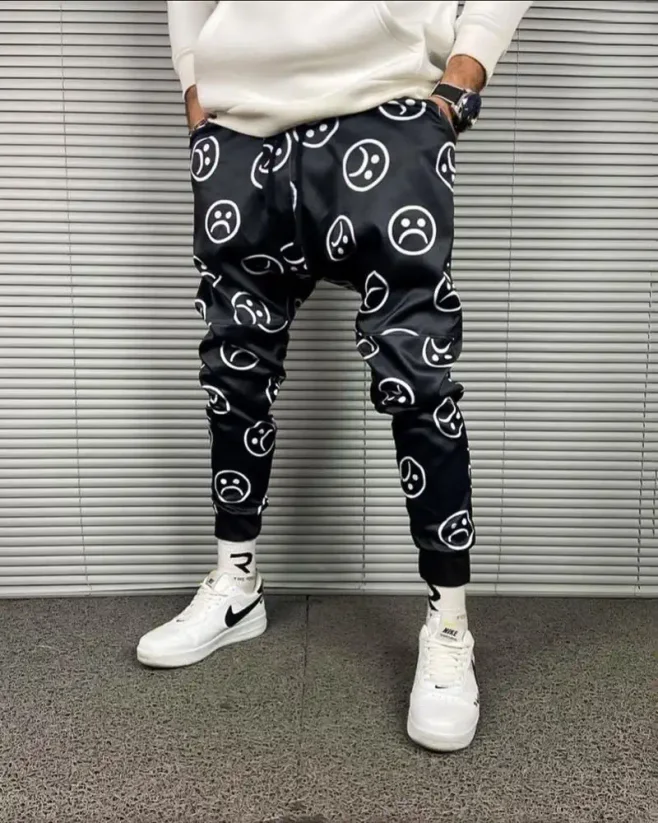 Pánske jogger nohavice čierne OT SS Smile - Veľkosť: S