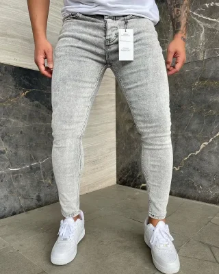 Šedé pánské skinny fit džíny Reflect