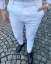 Bílé pánské elegantní kalhoty DJP61 - Velikost: 38
