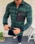 Men's checkered flannel shirt green RX03