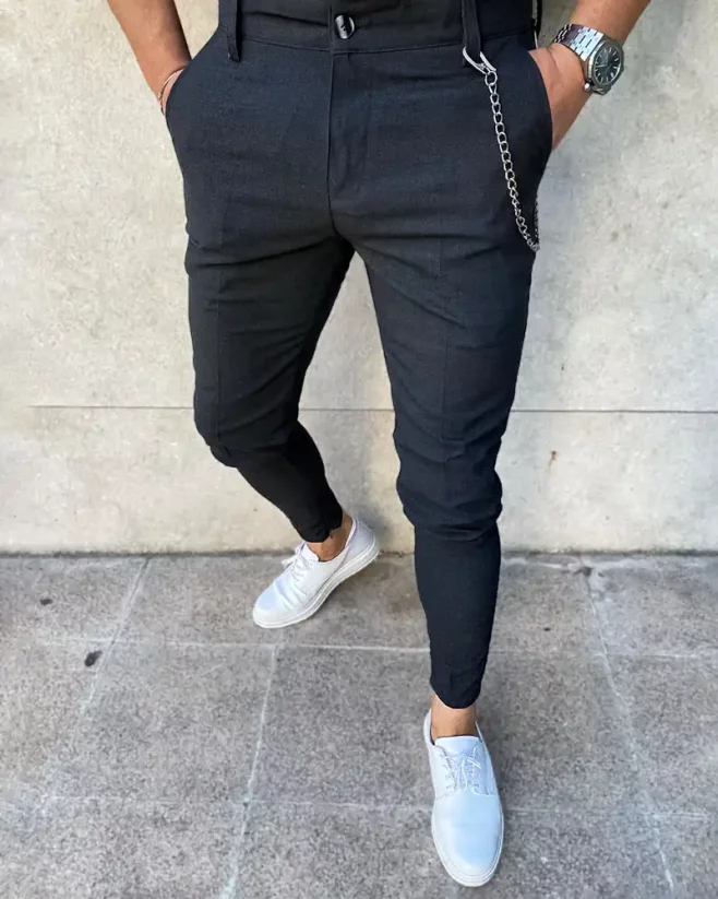 Men's elegant SKINNY pants graphit DJP27