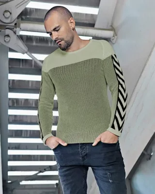 Zaujímavý melírovaný pánsky sveter so vzorom LAGOS 2369