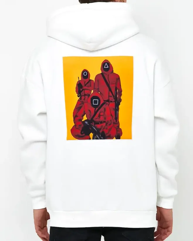 White men's hooded sweatshirt Squid Game - Size: L