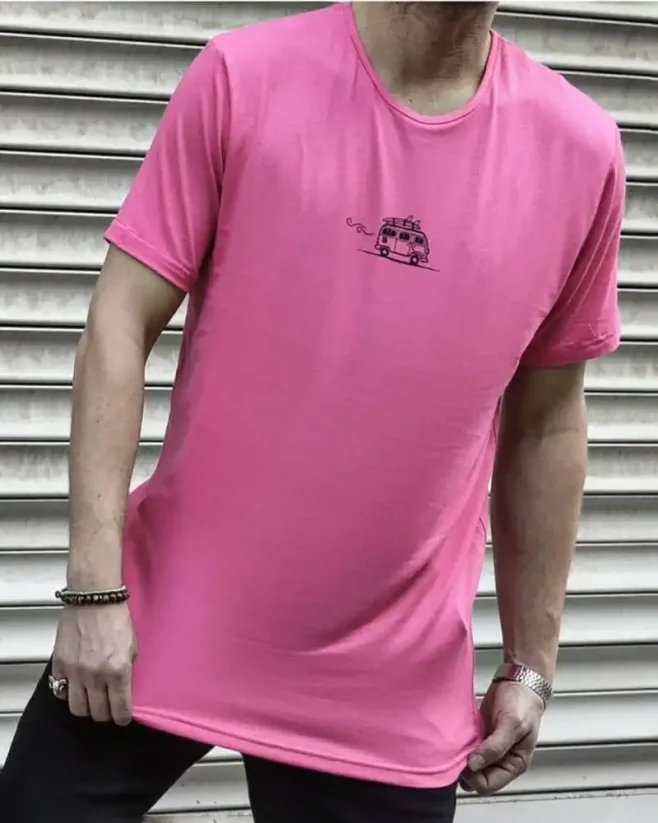 Pink men's t-shirt OT SS Trip - Size: S