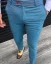 Luxusní pánské kalhoty se vzorem světle modré DJPE61 Exclusive