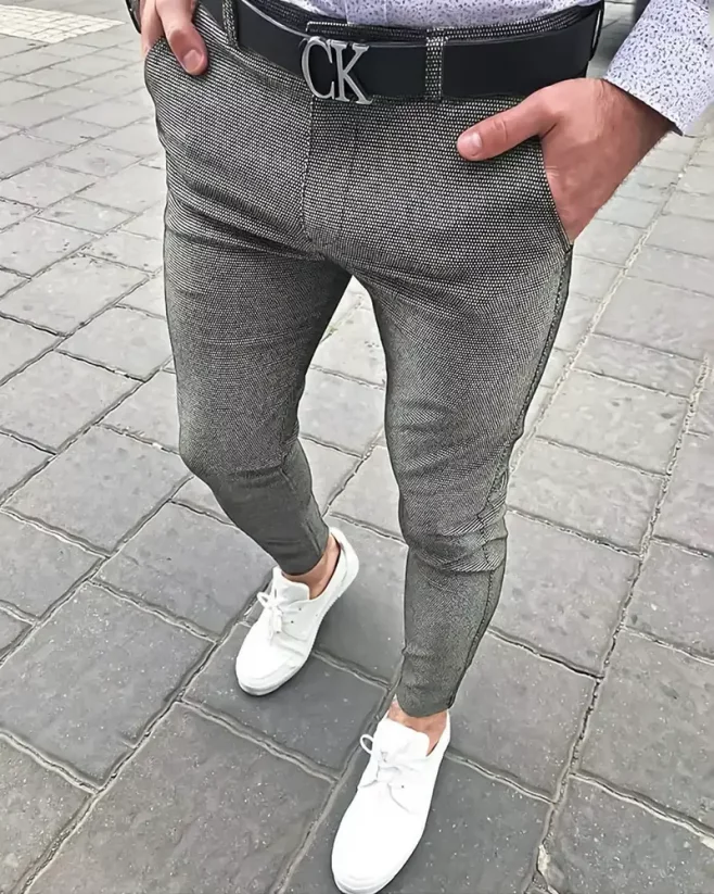 Elegant men's trousers grey DJP88 - Size: 32