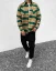 Checkered men's flannel Black Island green