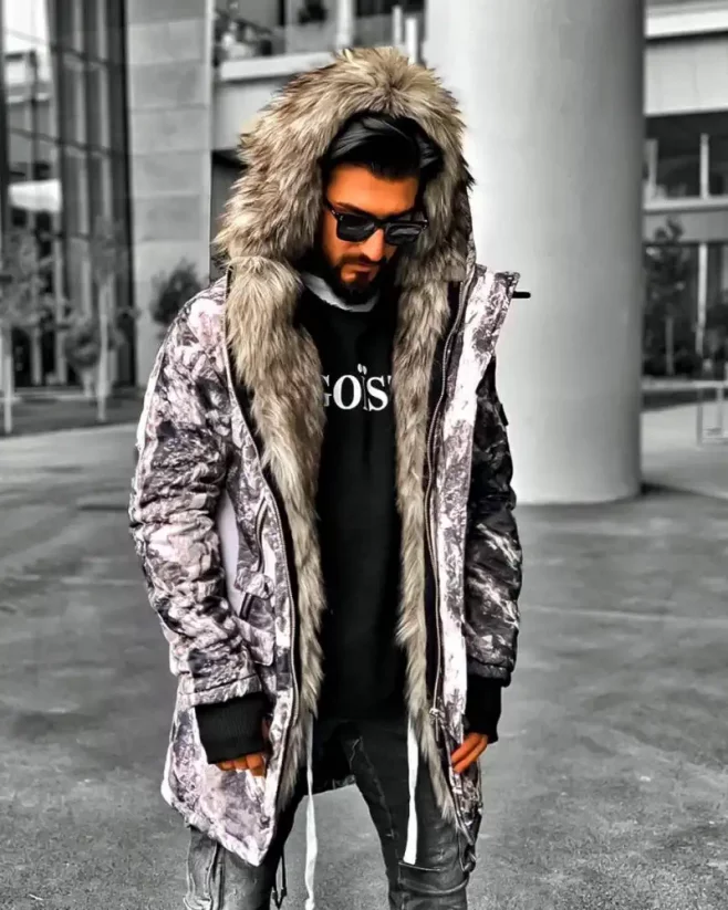 Men's camouflage winter jacket OJ Wild - Size: S