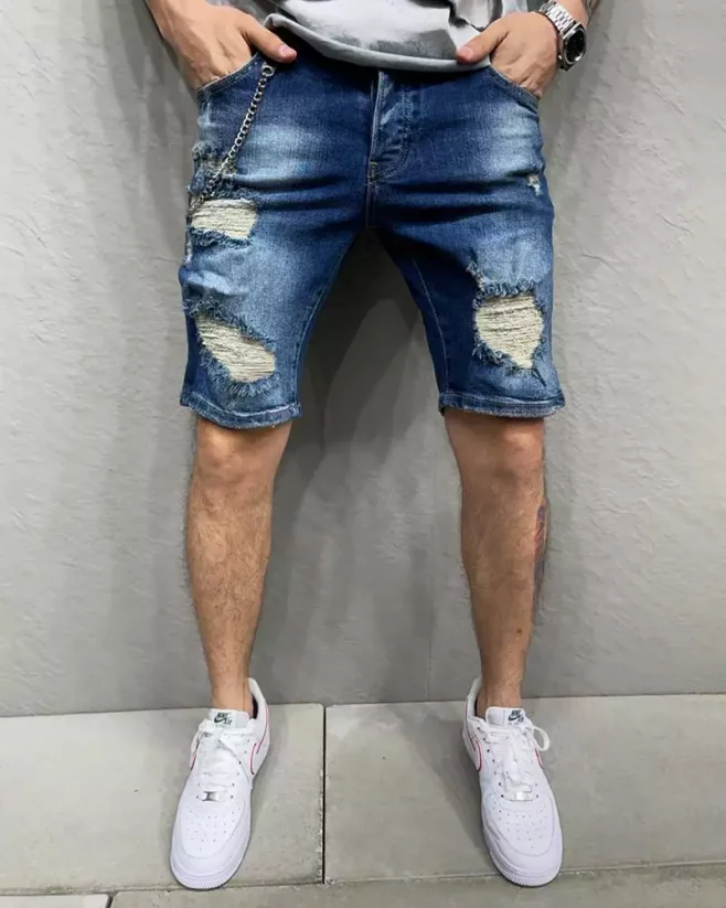 Blue men's denim shorts 2Y Premium Open - Size: 30