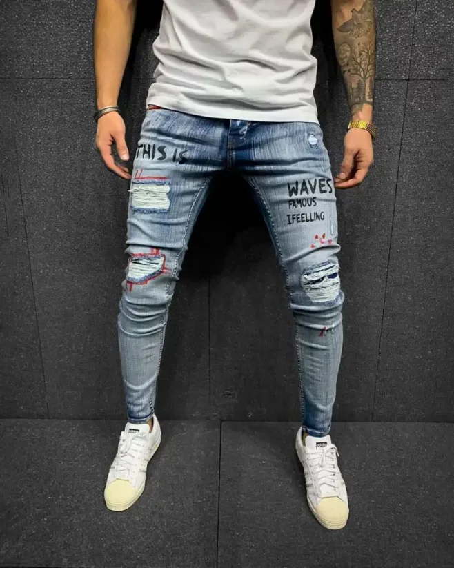 Stylově roztrhané pánské džíny 2Y Premium Waves