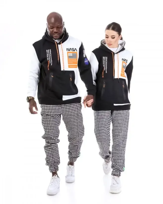 Unisex hooded sweatshirt black-white RX Nasa