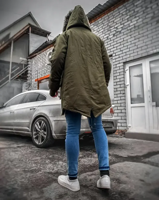 Pánská zimní bunda parka zelená OJ Legend - Velikost: XL