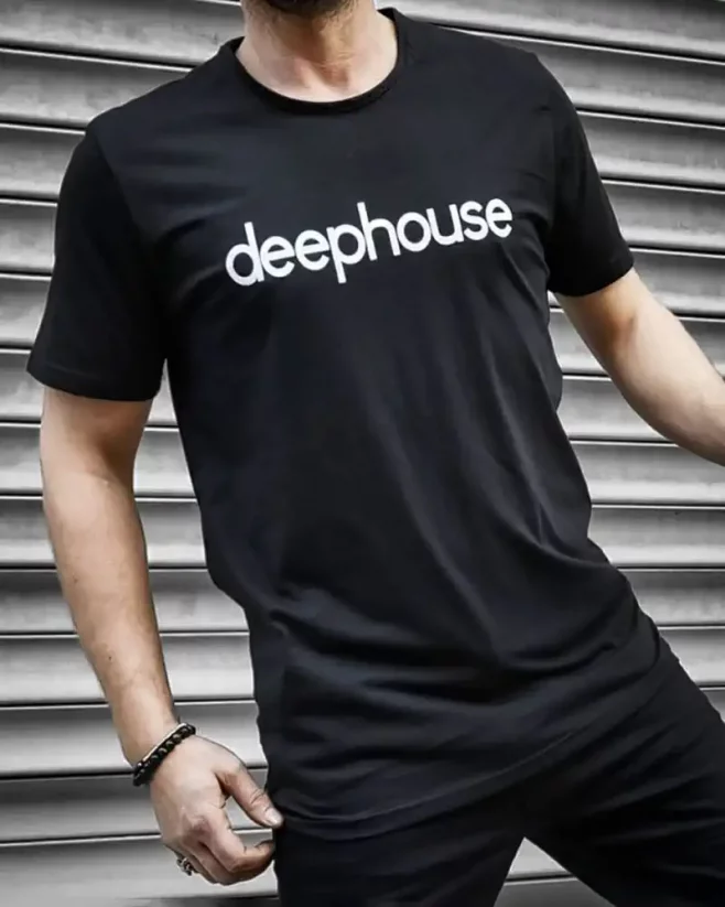 Black men's T-shirt OT SS Deephouse - Size: S