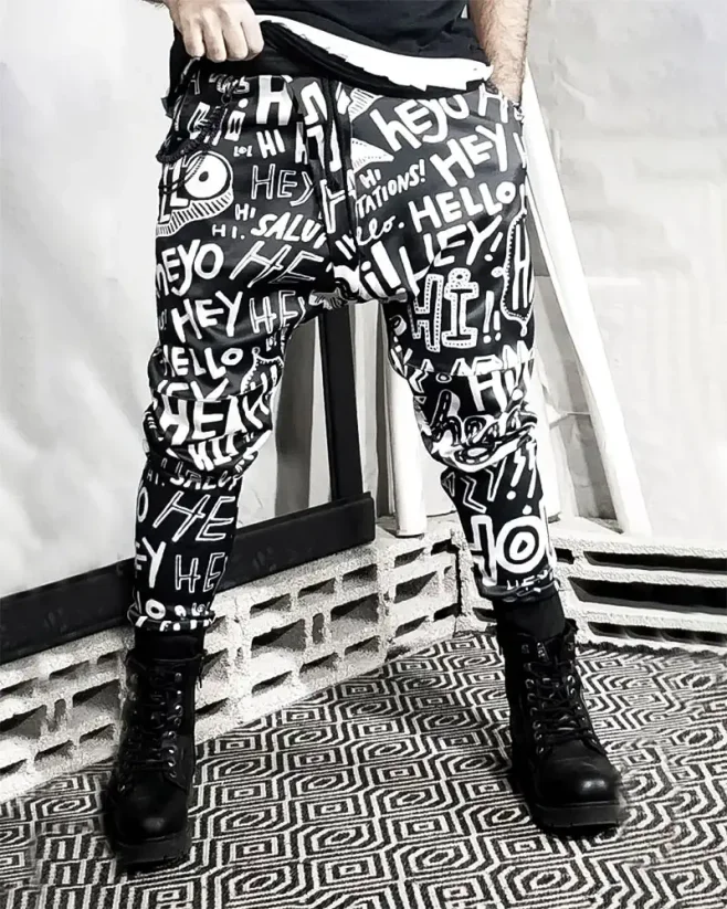 Men's jogger pants black OT SS Hello - Size: S