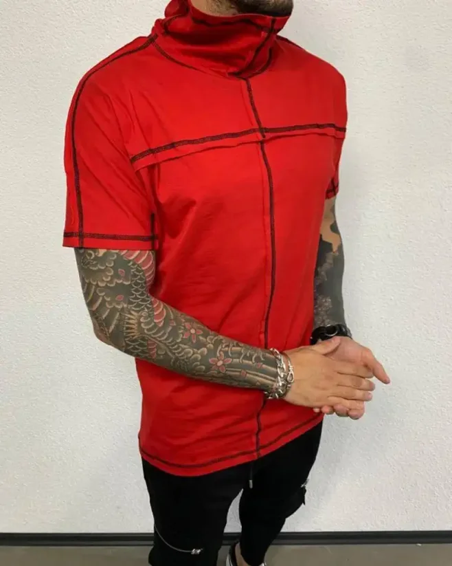Interesting red men's T-shirt Black Island - Size: M