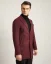 Men's winter coat with a sharp collar burgundy