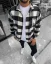 Black-white-men's flannel shirt OT SS Check