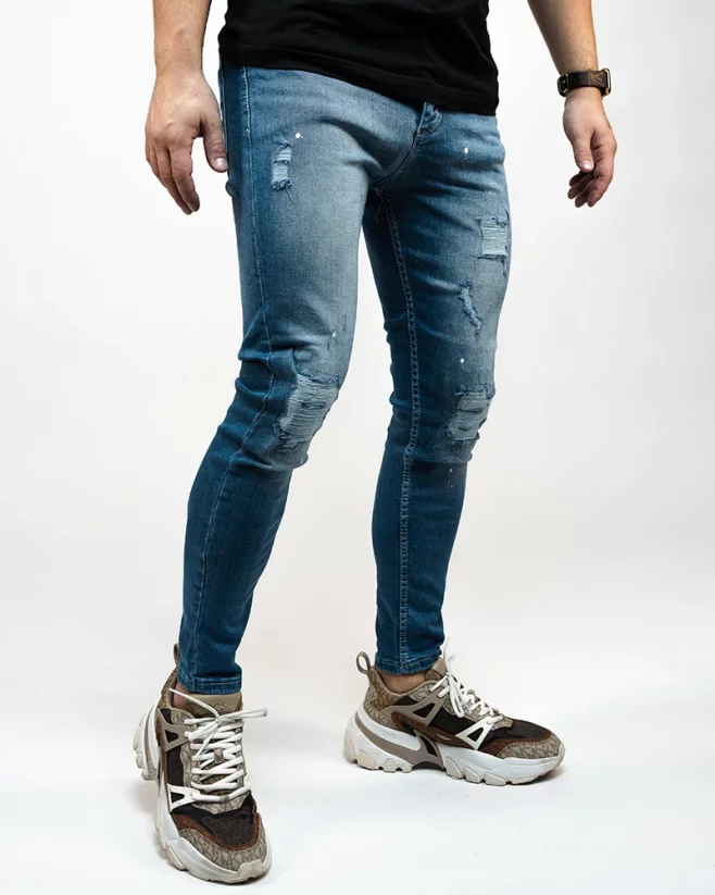 Ripped blue men's jeans Forth - Size: 38