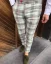 Luxusné pánske kárované nohavice mentolové DJPE69 Exclusive - Vyberte si veľkosť: 32