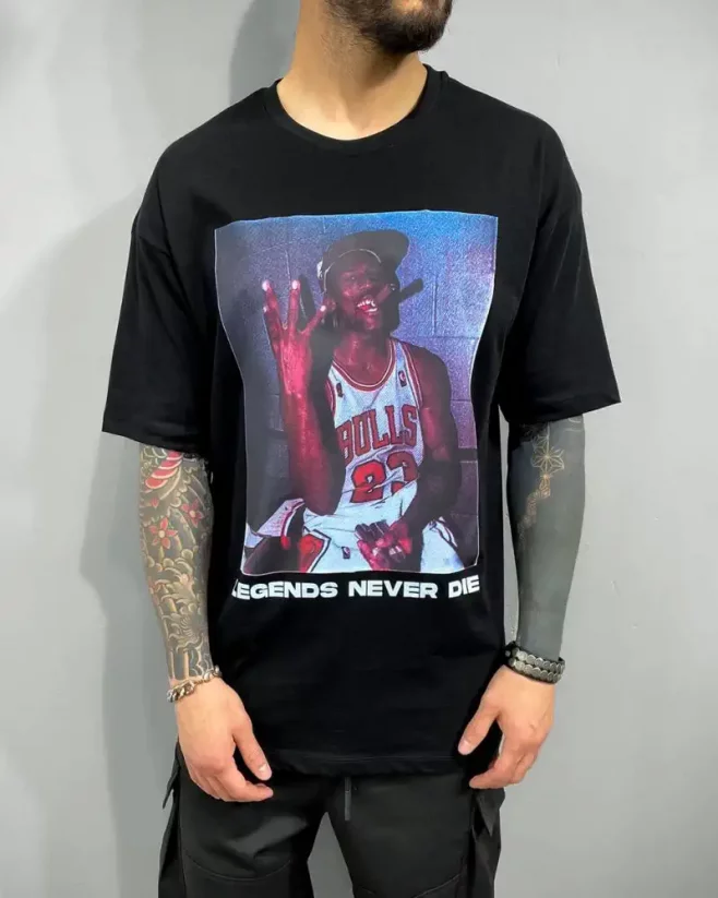 Men's black T-shirt Black Island Legends MJ - Size: S