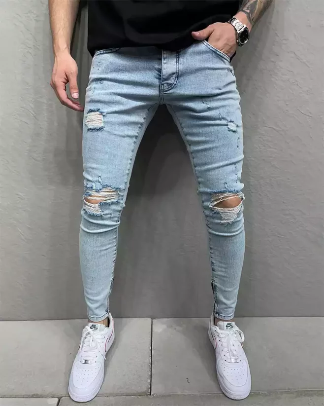 Torn men's light blue jeans 2Y Premium Under