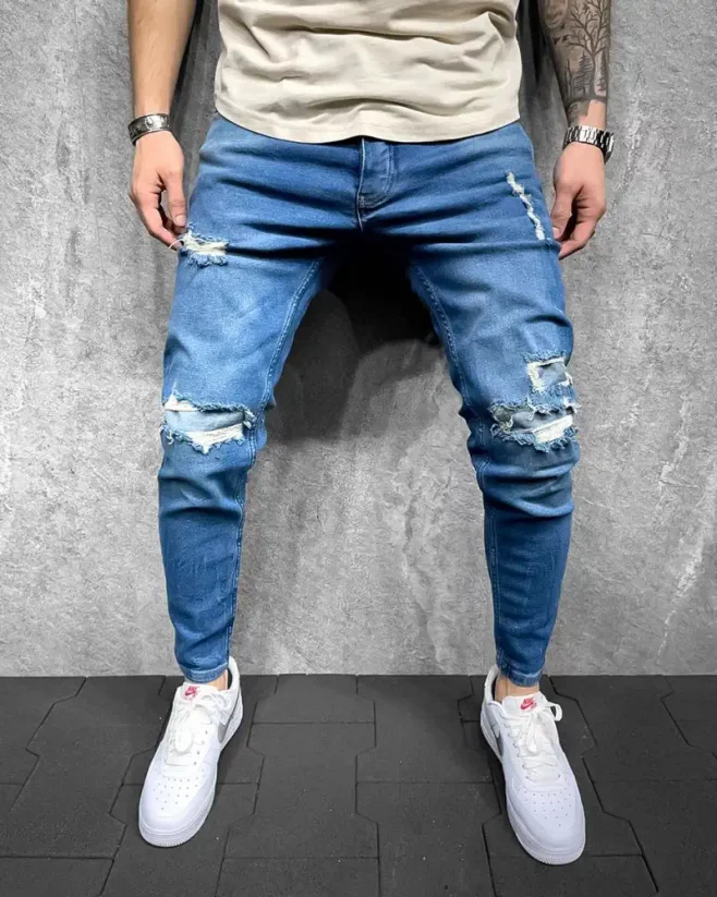 Roztrhané modré pánské džíny 2Y Premium Panic