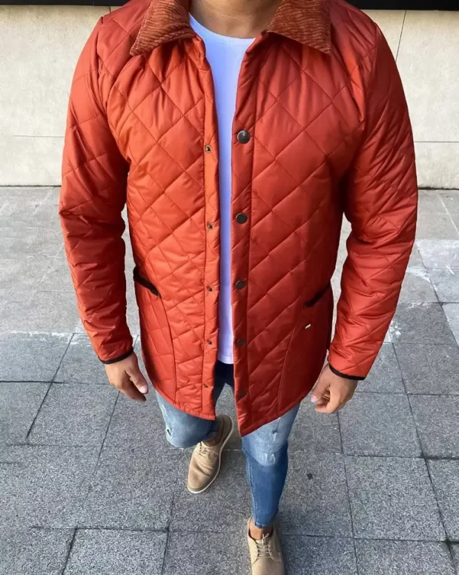 Elegant men's transitional jacket red DJP90