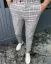 Luxusné pánske kárované nohavice biele DJPE25 Exclusive - Veľkosť: 31