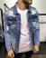 Svetlo-modrá pánska roztrhaná rifľová bunda DR Drama - Veľkosť: M