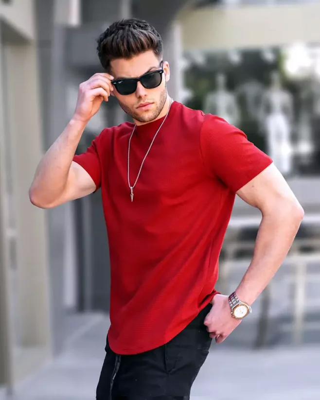 Extended red men's t-shirt MX After - Size: M