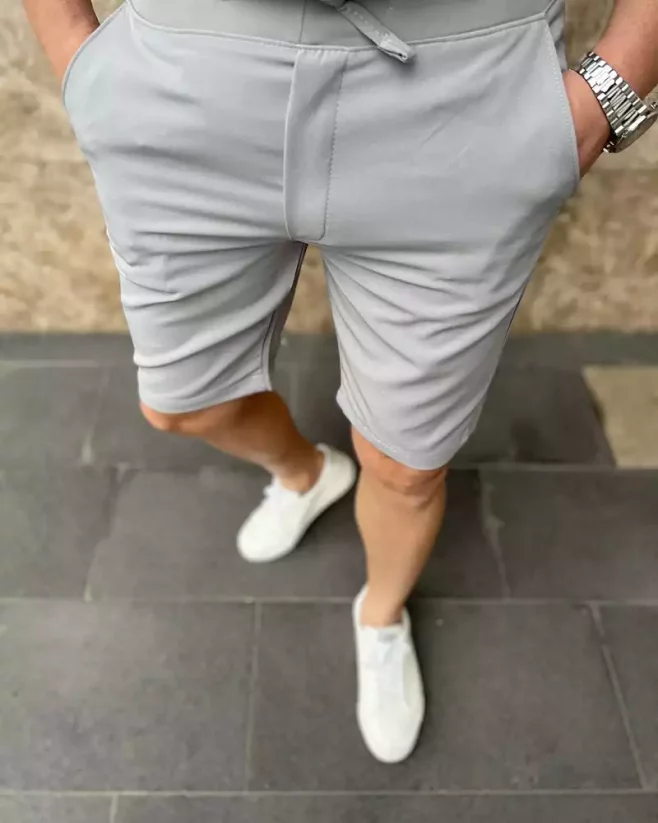 Stylish men's shorts grey DJP12 - Size: 34