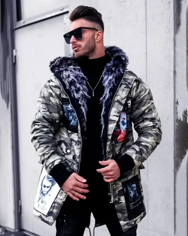 Unique men's camouflage winter jacket OJ Joker