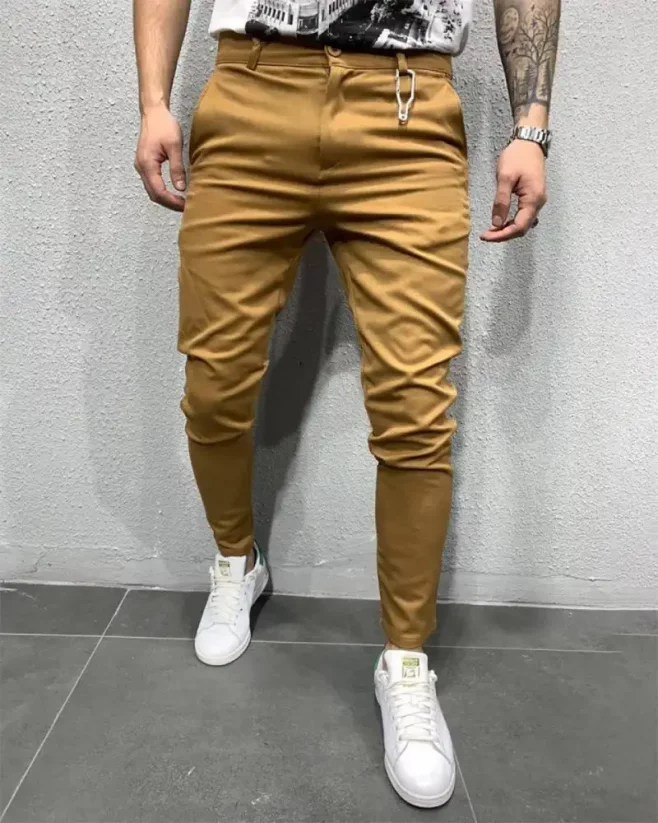 Štýlové hnedé pánske nohavice 2Y Premium Brad
