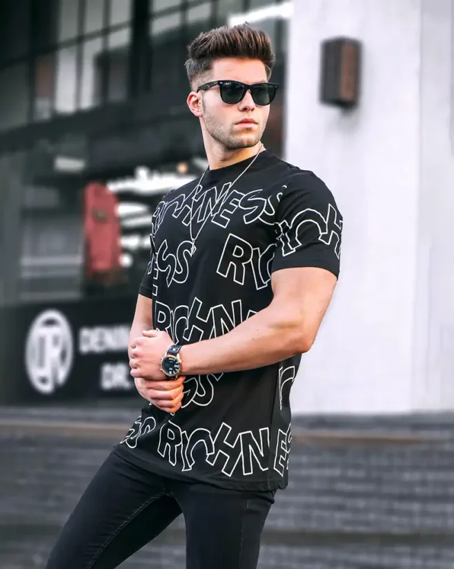 Black men's t-shirt MX Richness