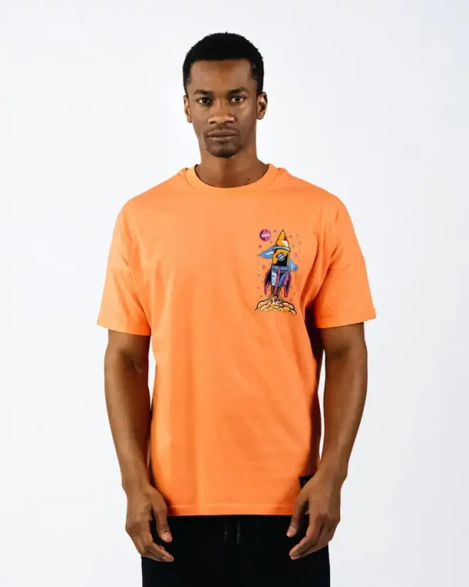 Oranžové pánské tričko OX Techno - Velikost: XL