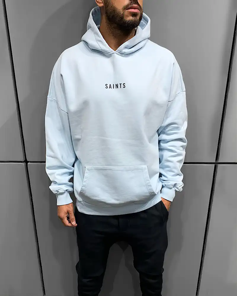Men s blue hooded sweatshirt Black Island Saints Fashionformen.eu