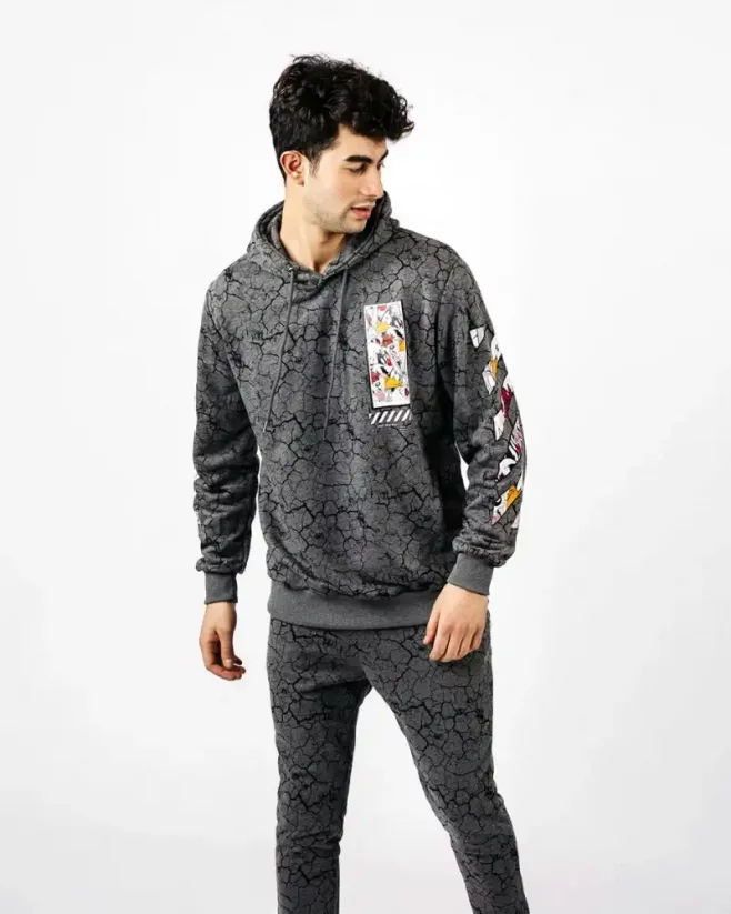 Gray men's tracksuit set OX Toons - Size: S