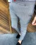 Luxusní pánské proužkované kalhoty šedé DJPE68 Exclusive - Velikost: 31