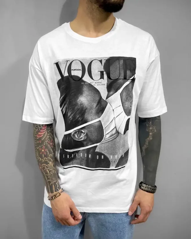 Men's white T-shirt Black Island Vogue - Size: M